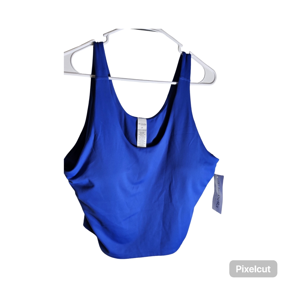 NWOT IsAbella Activewear Blue Tank Top